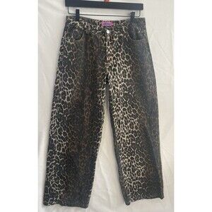 edikted Leopard Print Low-Rise Jeans Medium
